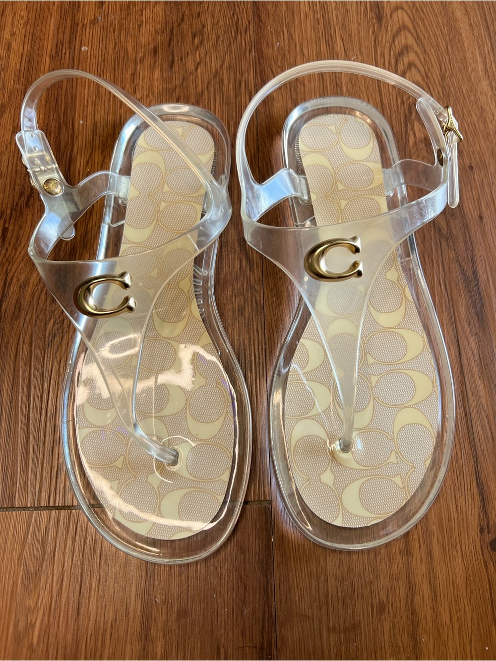 Coach Natelee Jelly Sandal Size 8 Clear - Picture 2 of 4